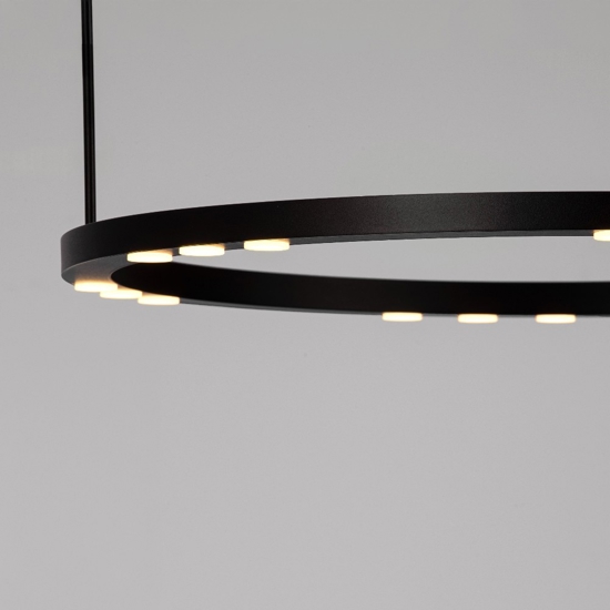 Lampadario moderno nero rotondo led 3000k