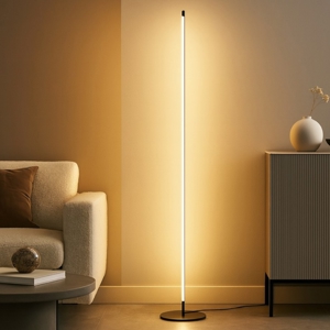 Piantana da terra gea luce ebony led 3000k nera per salotto
