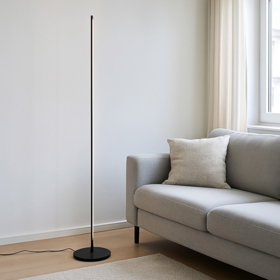 Piantana da terra gea luce ebony led 3000k nera per salotto