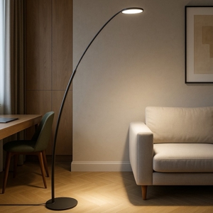 Gea luce gpin lampade moderne da terra led 3000k dimmerabile nera orientabile