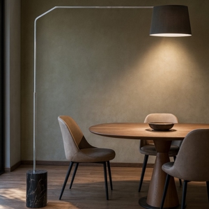 Toplight slope lampada ad arco base di marmo nero