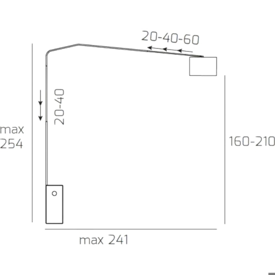 Toplight slope lampada ad arco base di marmo nero