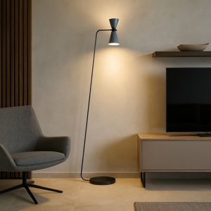 Lampada da terra dimmerabile grigio miloox graal 2 luci
