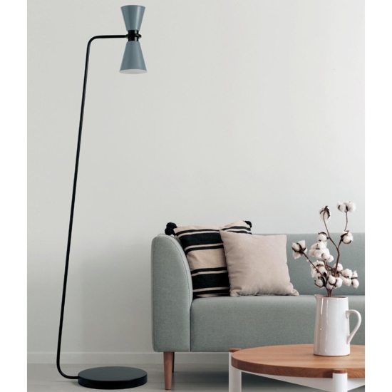 Lampada da terra dimmerabile grigio miloox graal 2 luci
