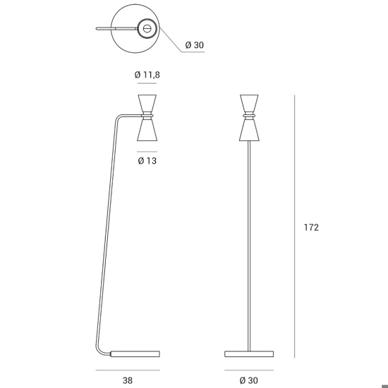 Lampada da terra dimmerabile grigio miloox graal 2 luci