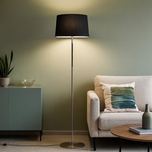 Lampada da terra moderna paralume nero