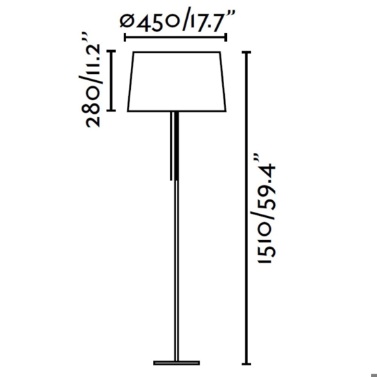 Lampada da terra moderna paralume nero