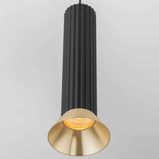 Lampada a sospensione per camera da letto con dettagli colore oro