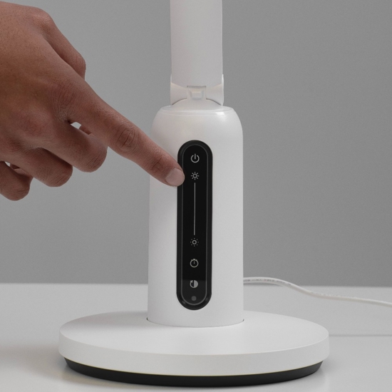 Lampada da tavolo orientabile bianca led 4000k touch