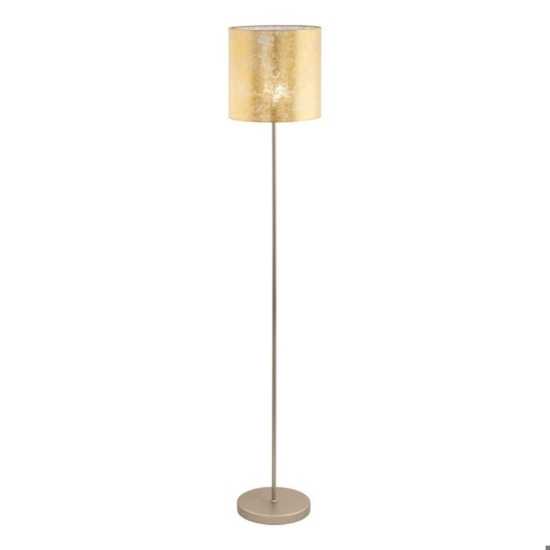 Lampada da terra paralume tessuto oro stile contemporaneo viserbella eglo