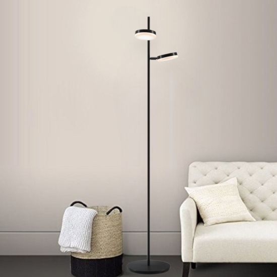 Maytoni lampada da terra moderna fad led 3000k due luci orientabili