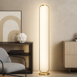 Visualizza i dettagli per Lampada da terra led oro ondaluce alfa 3000k design moderna Lampada da terra led oro ondaluce alfa 3000k design moderna