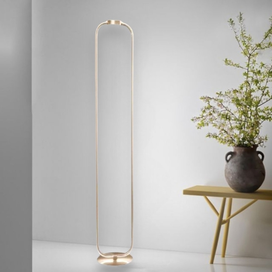 Lampada da terra led oro ondaluce alfa 3000k design moderna