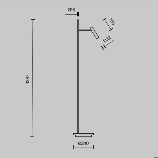 Maytoni lampada da terra moderna estudo led 3000k orientabile due luci
