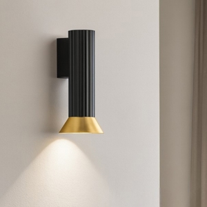 Applique da parete moderno scalanato colore nero e oro