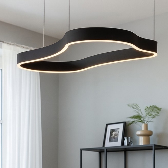 Lampadario moderno design originale colore nero led 3000k
