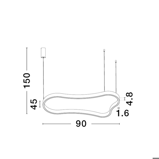 Lampadario moderno design originale colore nero led 3000k