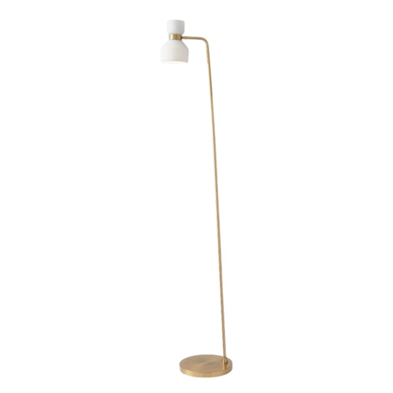 Miloox fifty piantana ottone vetro bianco orientabile