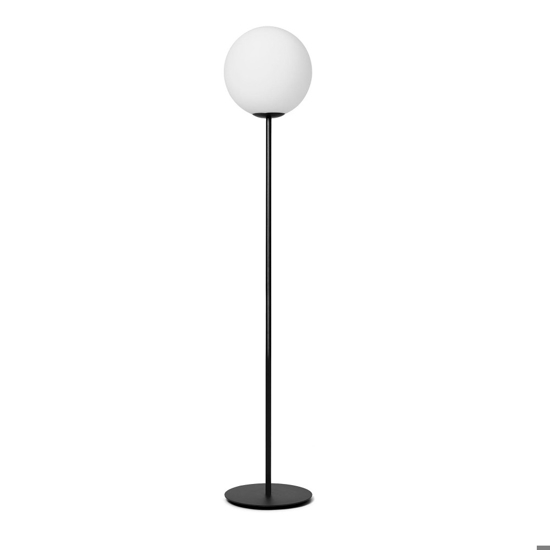 Jugen miloox piantana nera moderna sfera bianca