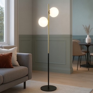 Lampada da terra jugen miloox nero oro moderno