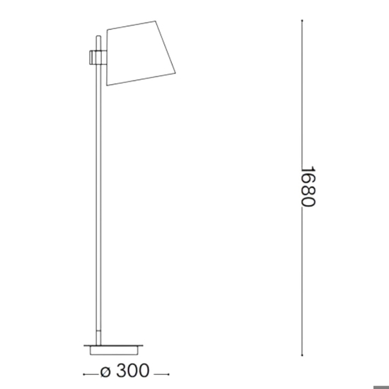 Ideal lux axel pt1 lampada da terra nera legno naturale