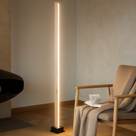 Ideal lux craft pt lampada da terra led 3000k 26w di legno