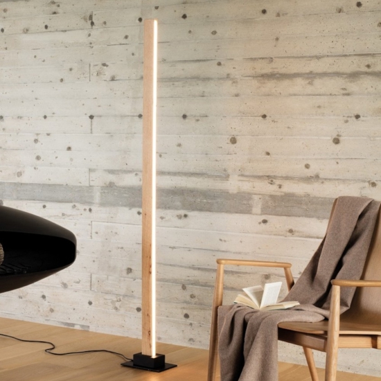 Ideal lux craft pt lampada da terra led 3000k 26w di legno