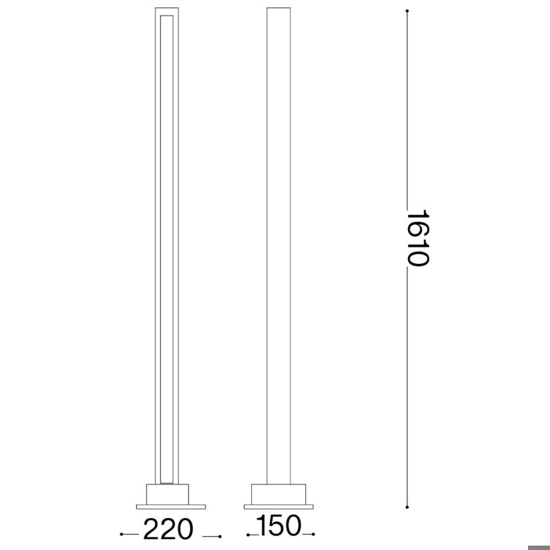 Ideal lux craft pt lampada da terra led 3000k 26w di legno