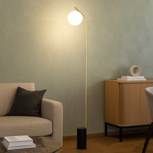 Eglo betulia lampada da terra moderna oro sfera vetro
