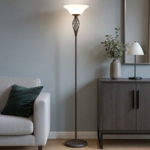 Lampada da terra in stile ferro battuto