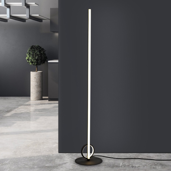 Lampada da terra design moderna nera led 24w 3000k sottile