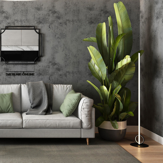 Lampada da terra design moderna nera led 24w 3000k sottile