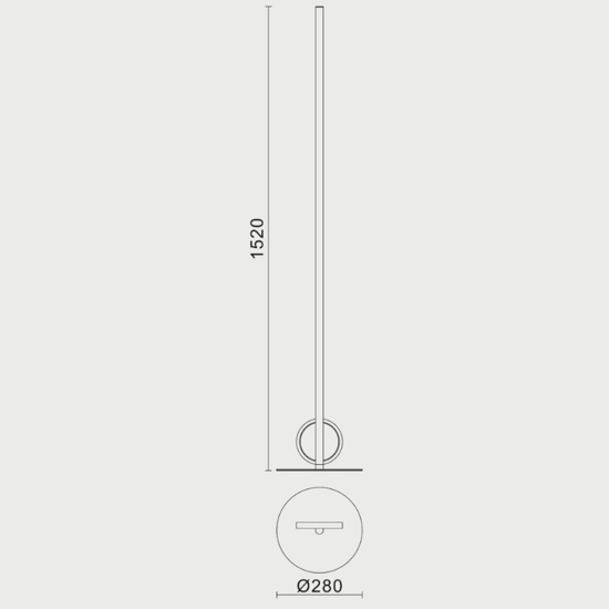 Lampada da terra design moderna nera led 24w 3000k sottile