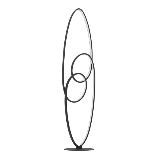 Gianella eglo lampada da terra moderna nera design led 40w 3000k