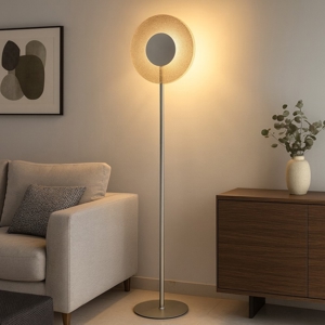 Piantana lampda da terra pt candy ondaluce vetro ambra led moderna