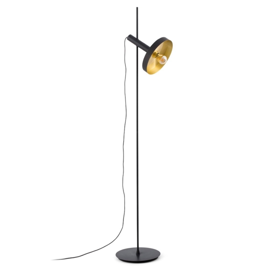 Lampada da terra orientabile industrial metallo nero