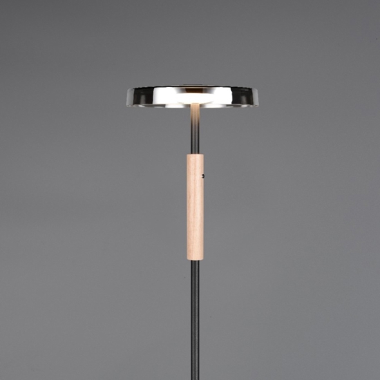 Lampada da terra moderna nera led 3000k per soggiorno h160 cm
