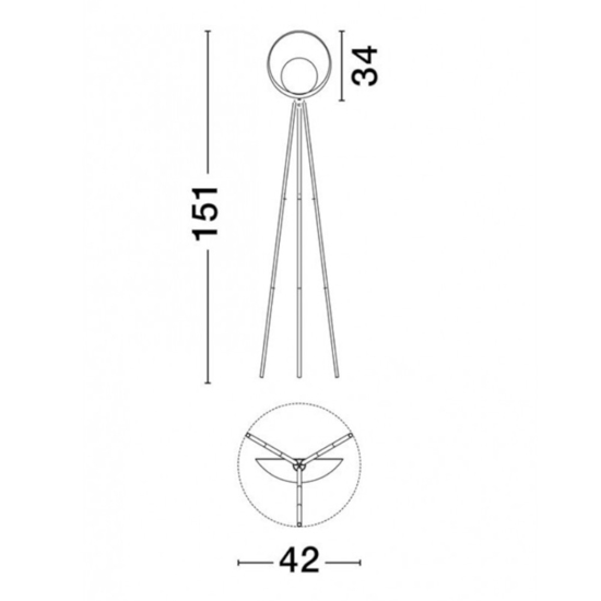 Lampada da terra eclissi led 3000k tre piedi