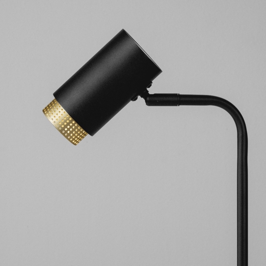 Lampada da tavolo nera moderna con portalampada cilindrico