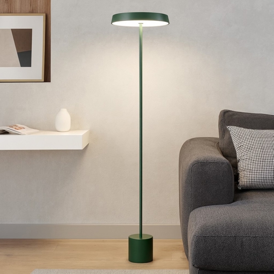 Lampada da terra moderna led 3000k tondo verde h136 cm
