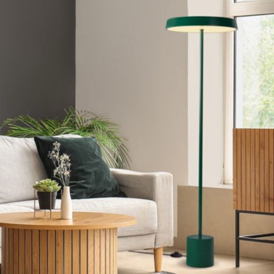 Lampada da terra moderna led 3000k tondo verde h136 cm