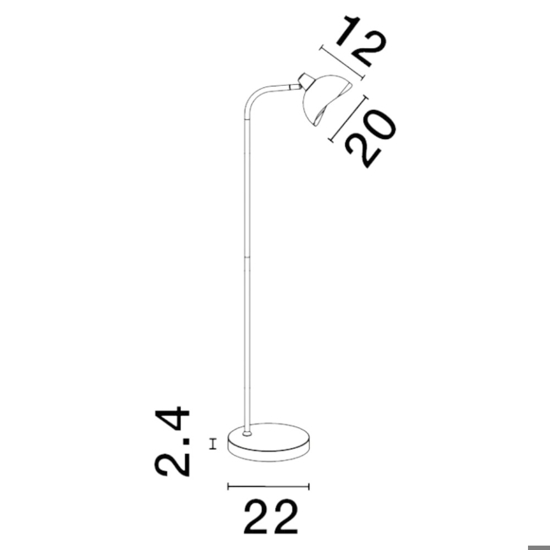 Lampada da terra moderna nera per salotto orientabile