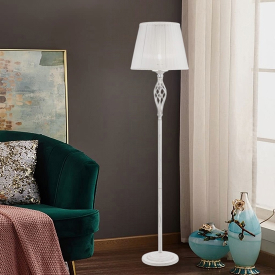 Maytoni grace lampada da terra classica bianca per camera da letto