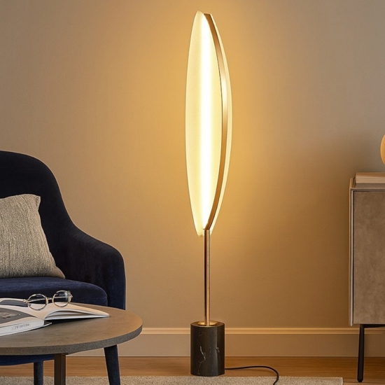 Lampada da terra moderna breeze maytoni led 3000k base effetto marmo