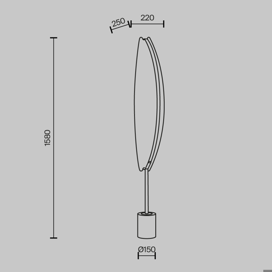 Lampada da terra moderna breeze maytoni led 3000k base effetto marmo