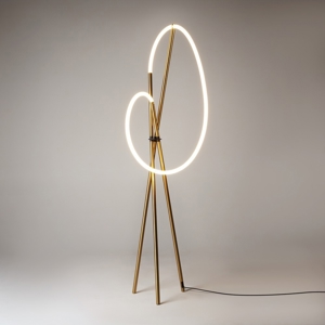 Piantana maytoni design originale led 3000k colore oro tre piedi