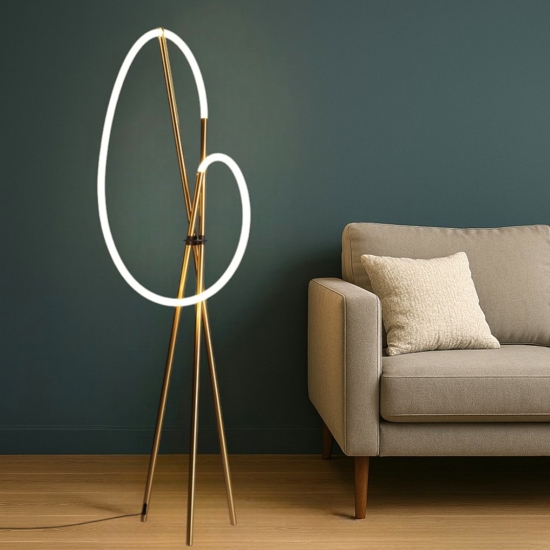 Piantana maytoni design originale led 3000k colore oro tre piedi