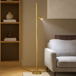 Lampada da terra maytoni thin orientabile led 3000k per salotto minimalista