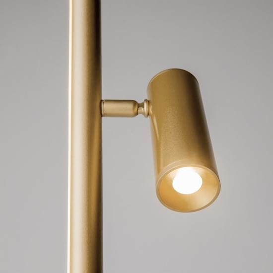 Lampada da terra maytoni thin orientabile led 3000k per salotto minimalista