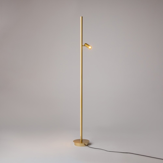 Lampada da terra maytoni thin orientabile led 3000k per salotto minimalista